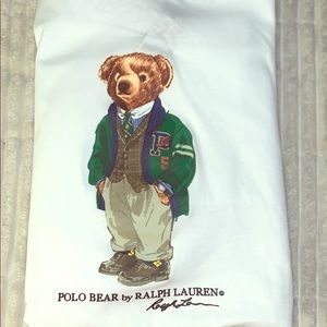 Rare Hooded Long Sleeve Polo Bear Shirt XL